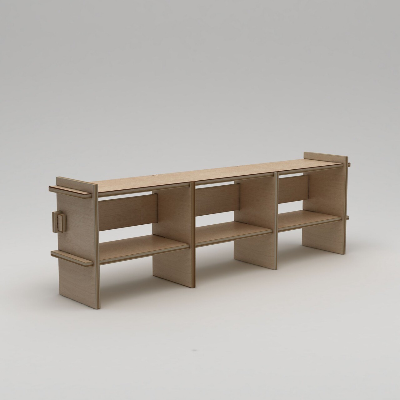 Comoda TV, Hanah Home, Lucis, 220x70x38 cm, Placaj, Lemn natural - imagine 6